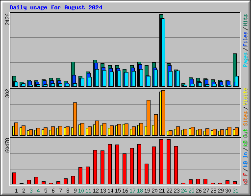 Daily usage for August 2024